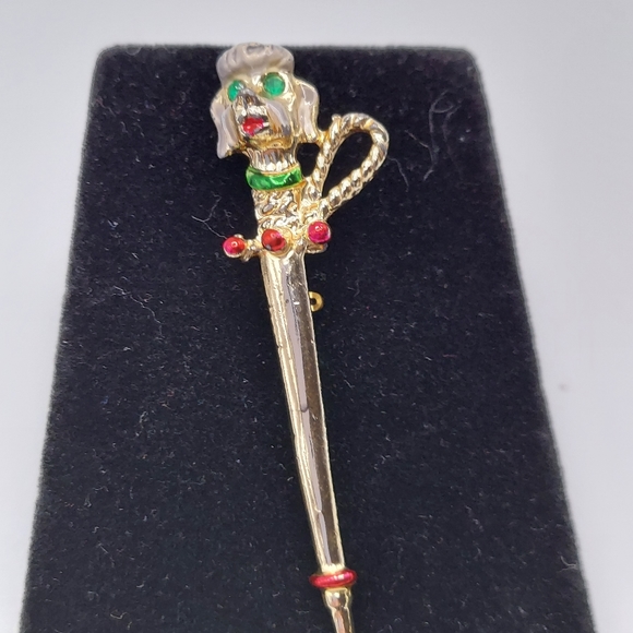Vintage Enamel &Rhinestone Eyes Poodle Brooch. - Picture 9 of 12